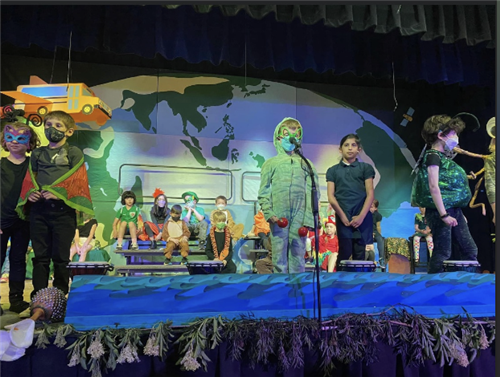 Student on stage